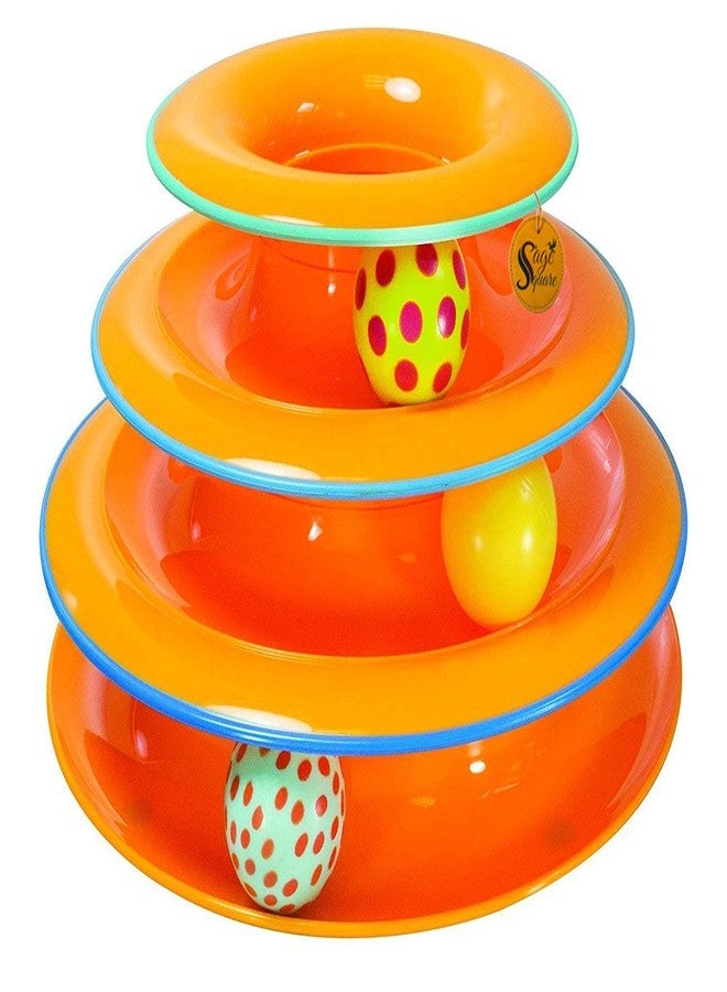 Sage Square Cat's Plastic 3 Layers Pet Intelligence Crazy Play Tray Toys (Colour May Vary) - Image 1